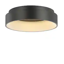 Jonathan Y - Ring 17.7" Integrated LED Metal Flush Mount Ceiling Light - Black