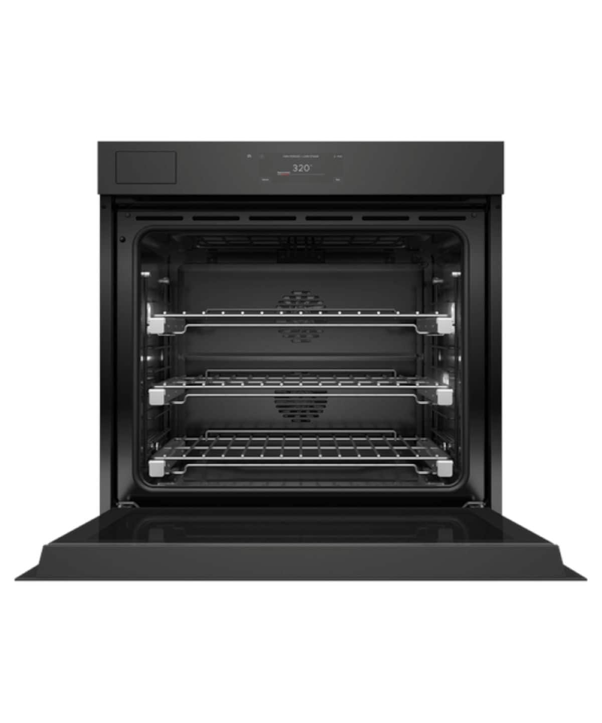 Alt View 11. Fisher & Paykel - 30" 4.9 cu. Ft. Single Oven w/ Steam Assist, 6.8" Touchscreen, Self-Cleaning, Handleless - Minimal Black (Soft Black) - Black.