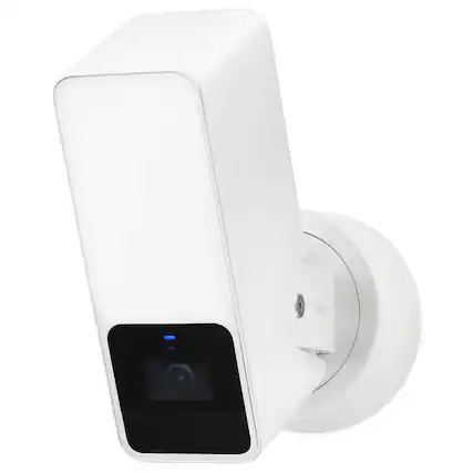 Front. Eve - Eve Outdoor Cam - Secure floodlight camera with Apple HomeKit Secure Video technology - white - White.