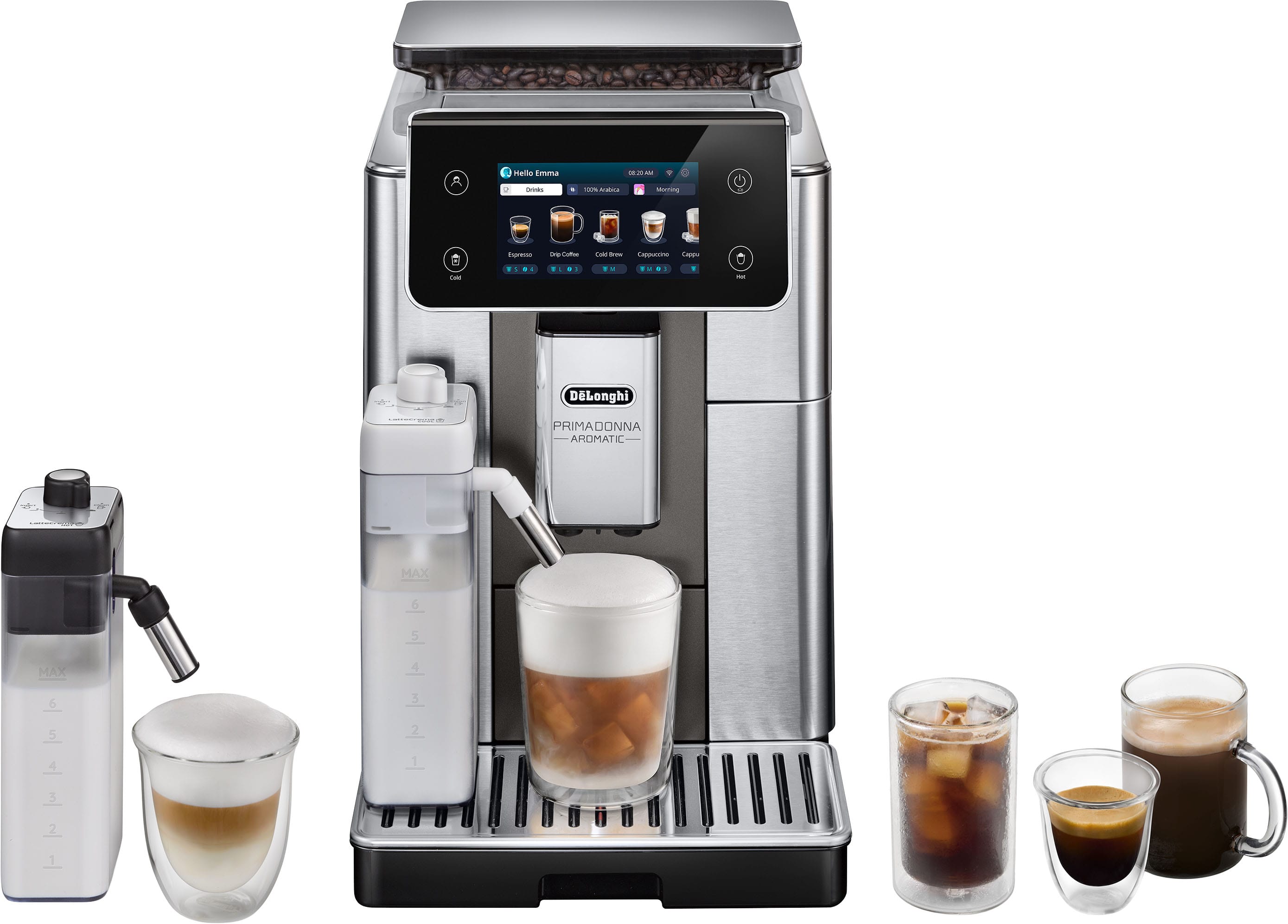 De'Longhi - PrimaDonna Aromatic Fully Automatic Espresso Machine - Titanium