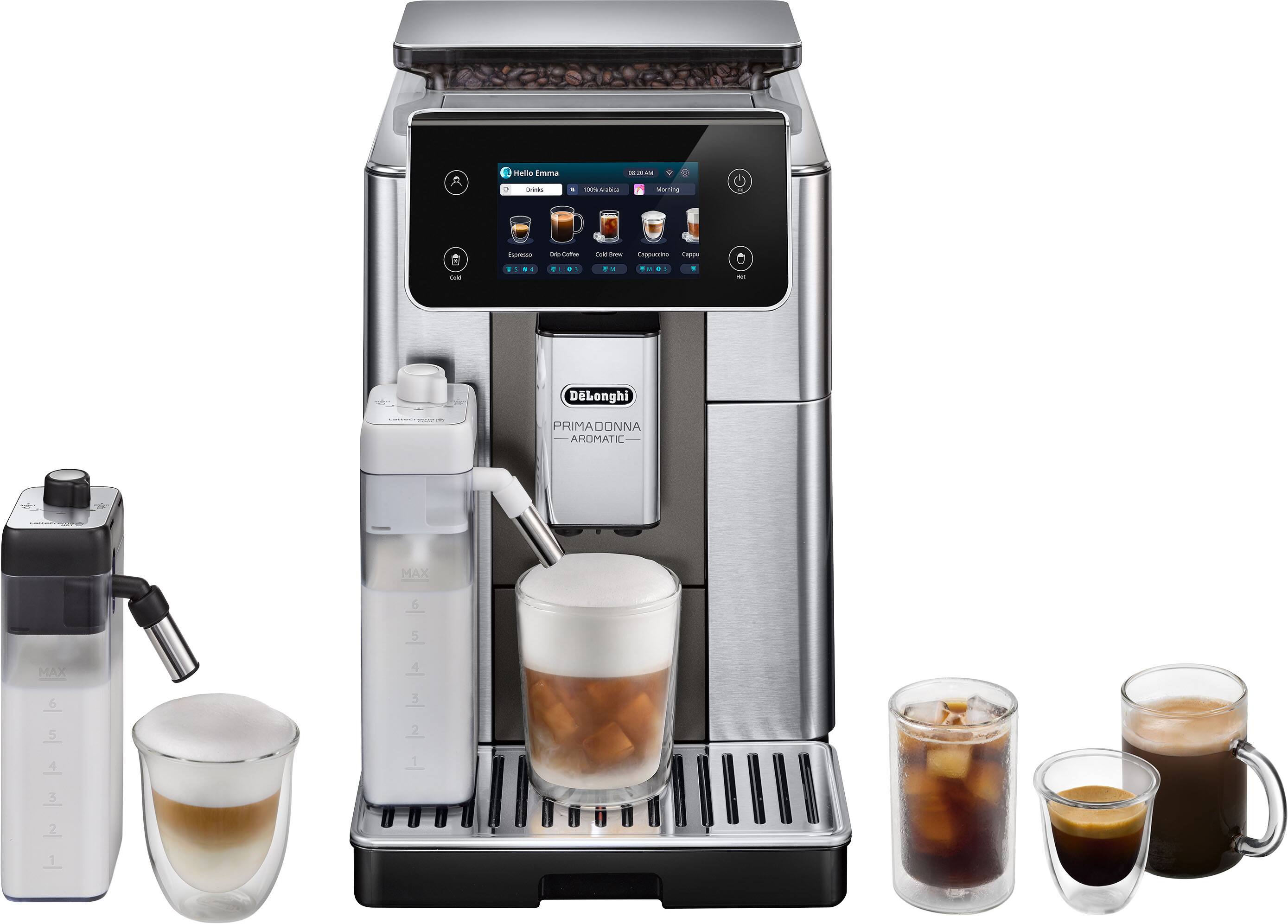 Front. De'Longhi - De'Longhi PrimaDonna Aromatic Fully Automatic Espresso Machine - Titanium.