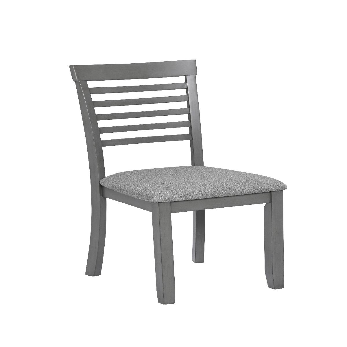Alt View 7. Loheer - Loheer 5-Piece Dining Table Set for 4, Modern Grey Square Table with Upholstered Chairs - Grey.