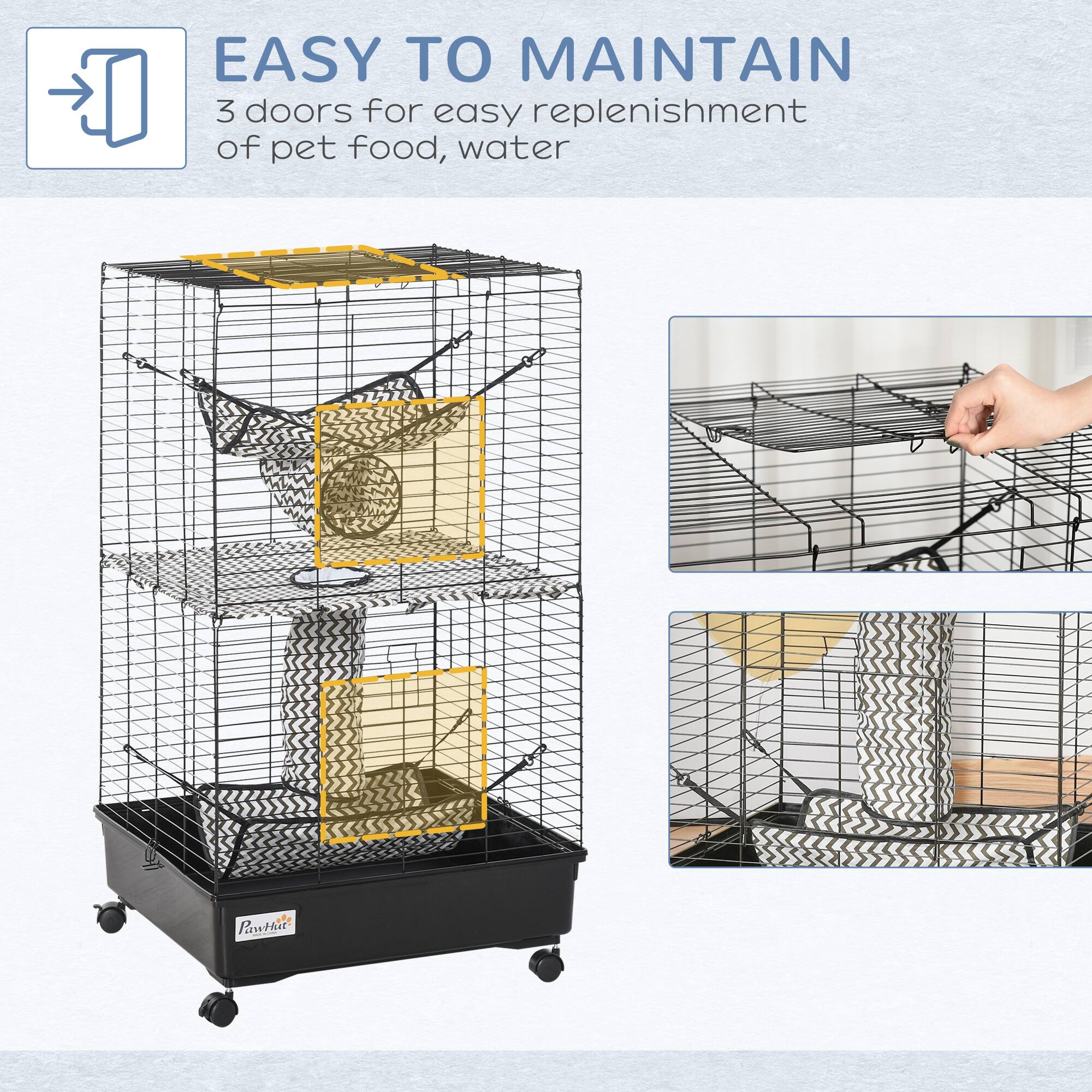 EASY TO MAINTAIN  
3 doors for easy replenishment of pet food, water