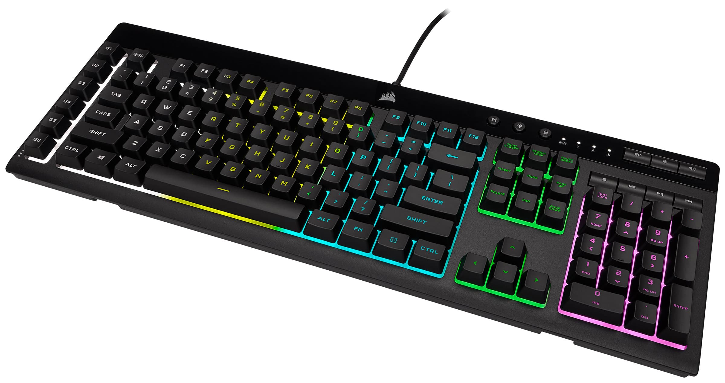 Alt View 13. CORSAIR - K55 RGB Pro LITE Full-size Wired Dome Membrane Gaming Keyboard with Elgato Stream Deck Software Integration - Black.