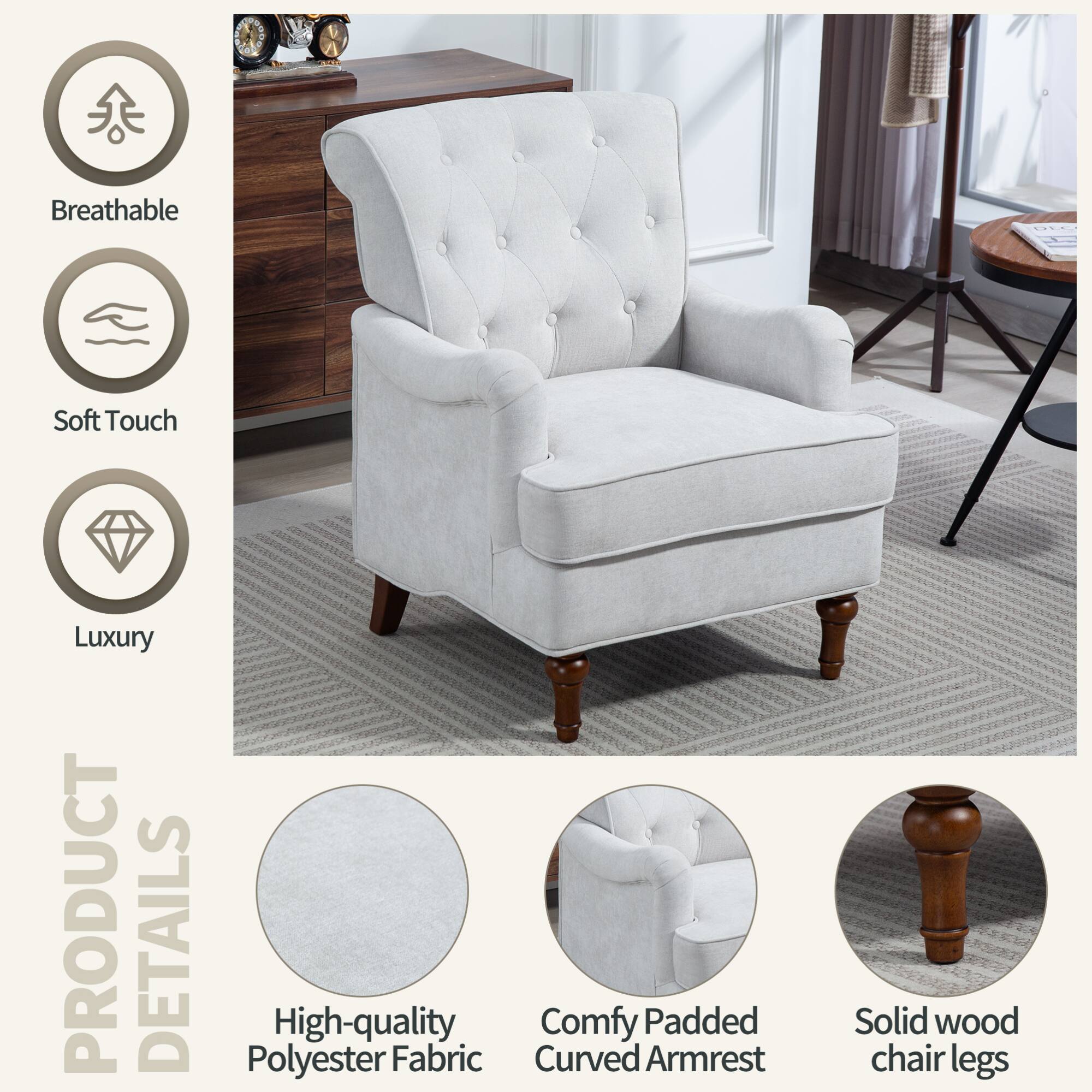 Breathable Soft Touch Luxury

PRODUCT DETAILS
- High-quality Polyester Fabric
- Comfy Padded Curved Armrest
- Solid wood chair legs