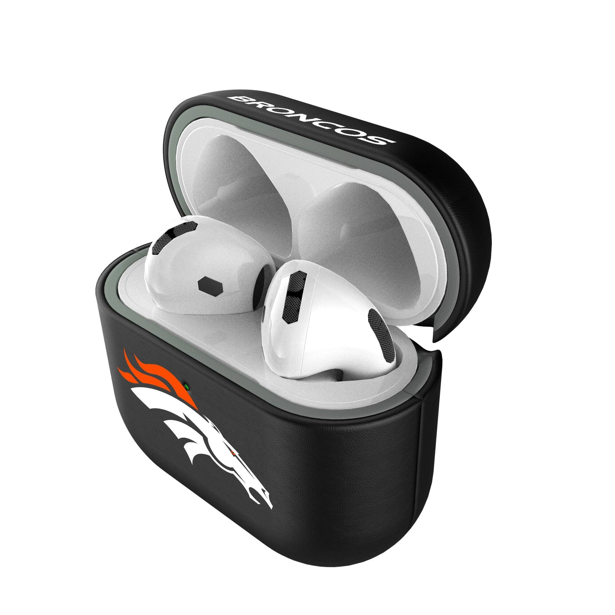 Alt View 3. Keyscaper - Denver Broncos Insignia AirPods 4th Generation Case Cover - No Size - Black.
