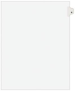 Avery - Legal Pre-Printed Paper Divider, Side Tab B, Style, Letter Size, 25/Pack - White