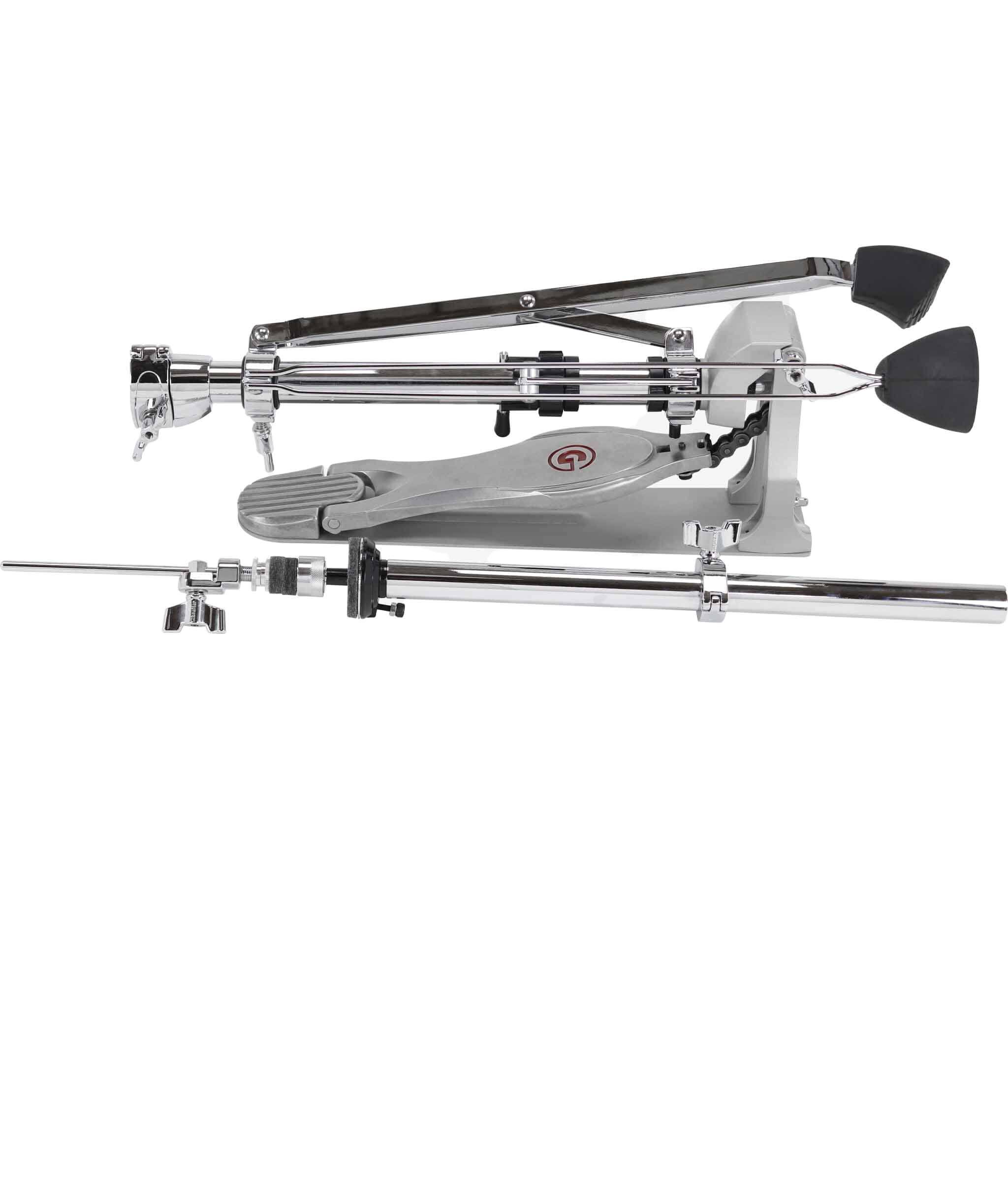 Left. Gibraltar Hardware - 9000 Series Two-Leg Direct Pull Hi Hat Stand, with Rotating Base and Five Step Tension Adjustment.