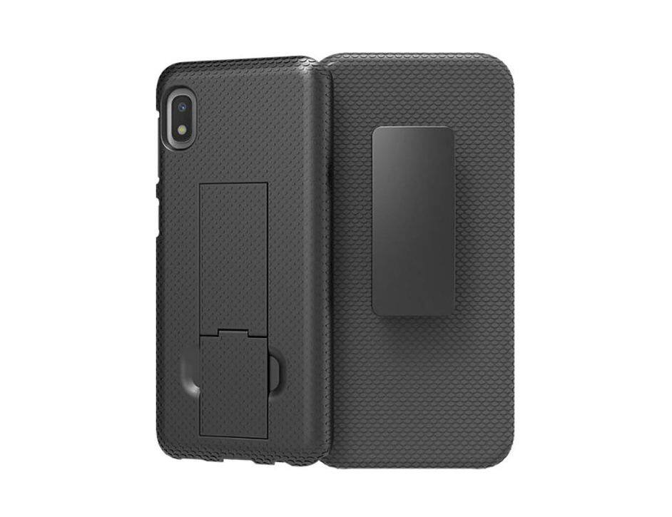 Front. Verizon - Verizon Shell and Holster for Samsung Galaxy A10e - Black.