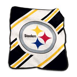 Logo Brands - Pittsburgh Steelers 50" x 60" Raschel Stripe Throw Blanket - Multicolor