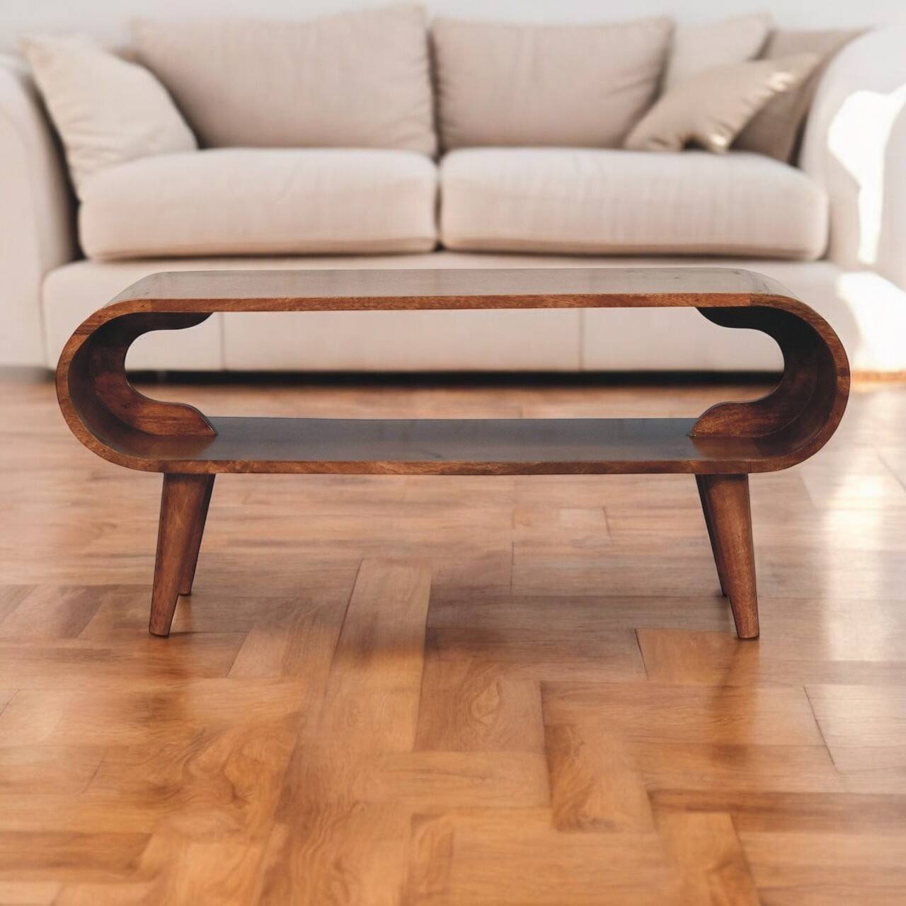 Angle. Artisan Furniture - Artisan Furniture Solid Wood Amaya Nordic Style Honey Caramel Coffee Table, Light Brown - Brown.