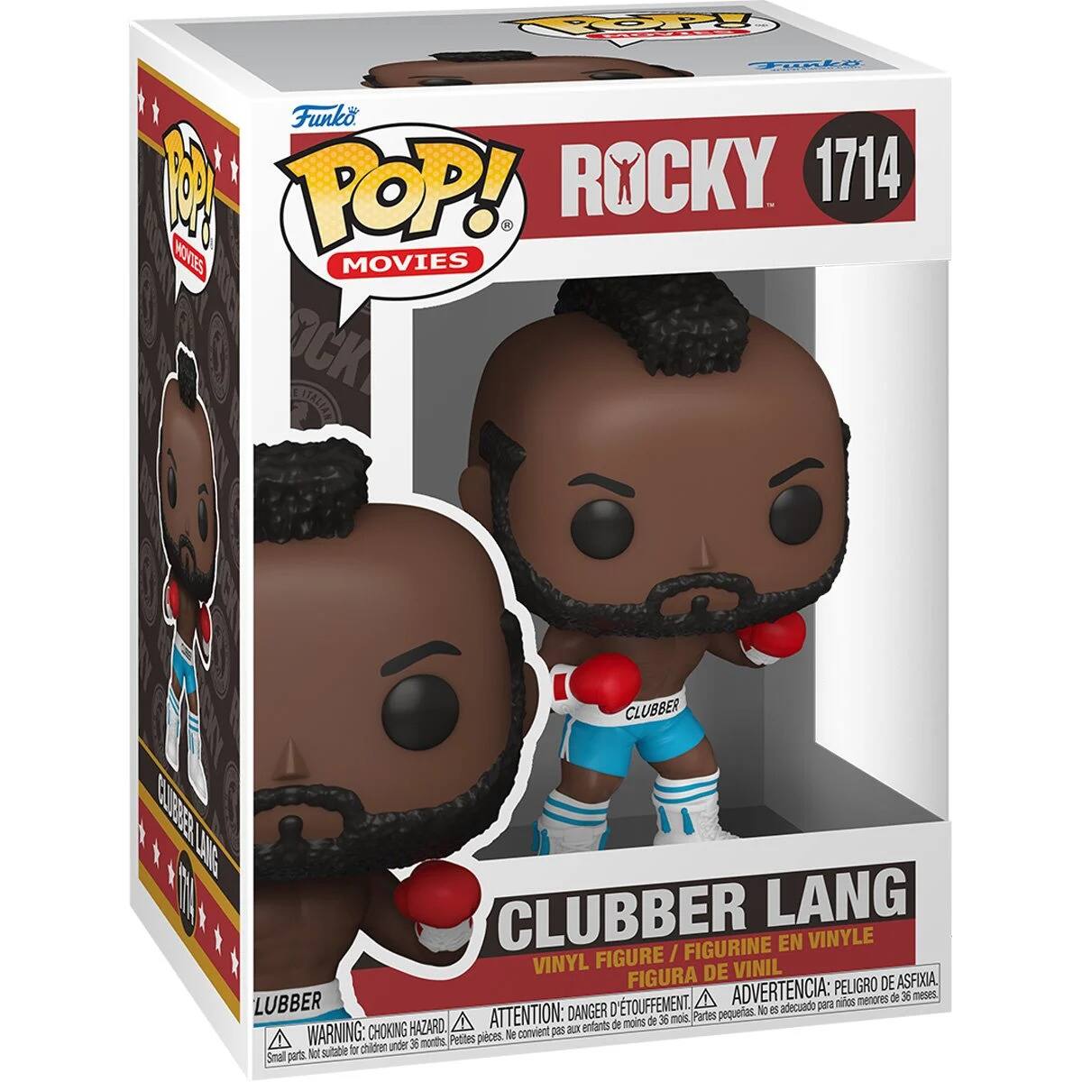 POP! MOVIES ROCKY 1714 CLUBBER LANG FIGURINE EN VINYLE FIGURE / VINYL DE VINIL FIGURA PELIGRO DE ASFIXIA LUBBER D'ETOUFFEMENT. A ADVERTENCIA: para mios menores de 26 meses ATTENTION: DANGER pequetas. o es adecuado A de 36 mos Partes HAZARD. enfants de moins WARNING: CHOKING e convient pas x 36 morths Pettes pices. subbie br children under Snal parts Not
