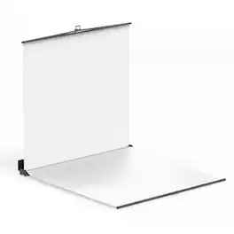 RAUBAY - Collapsible Screen - FloorFlex™ Backdrop with Floor Extension 7x7x7ft - Portable Retractable Background with Stand - White