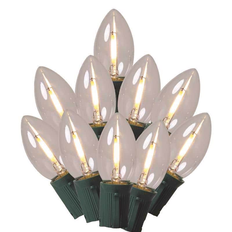 Celebrations - Classic LED C9 Warm White 25 ct String Christmas Lights 24 ft - Clear