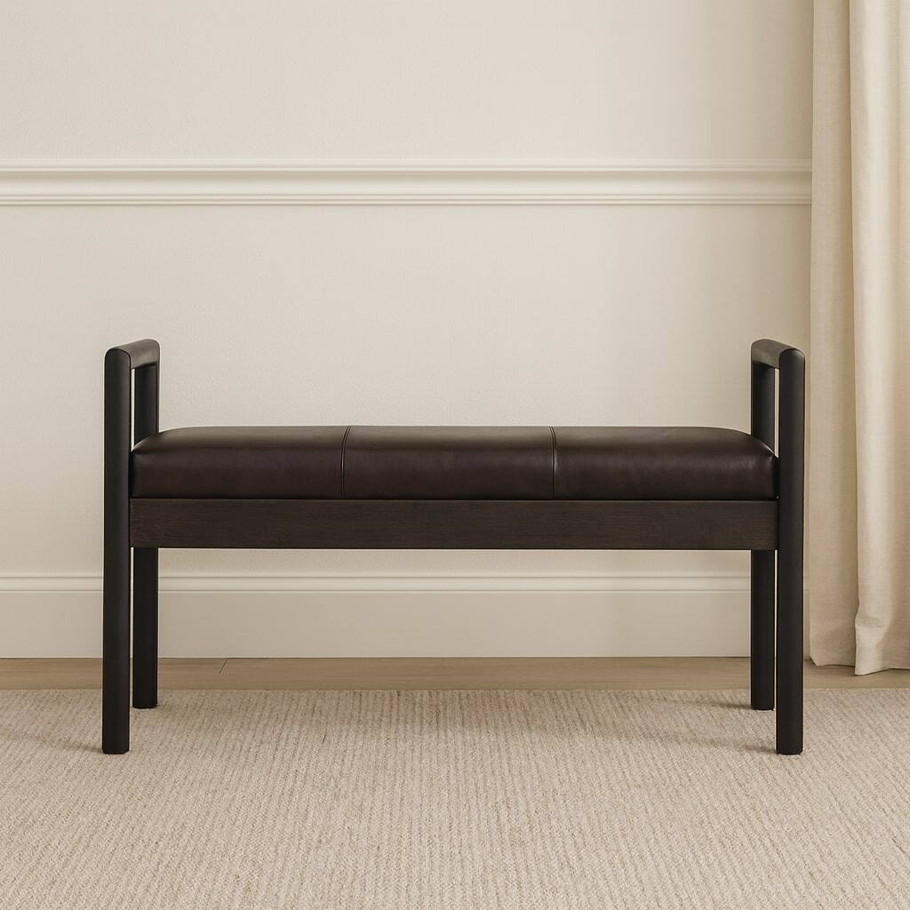 Alt View 2. Artisan Furniture - Artisan Furniture Solid Wood Gridline Bench - Brown.