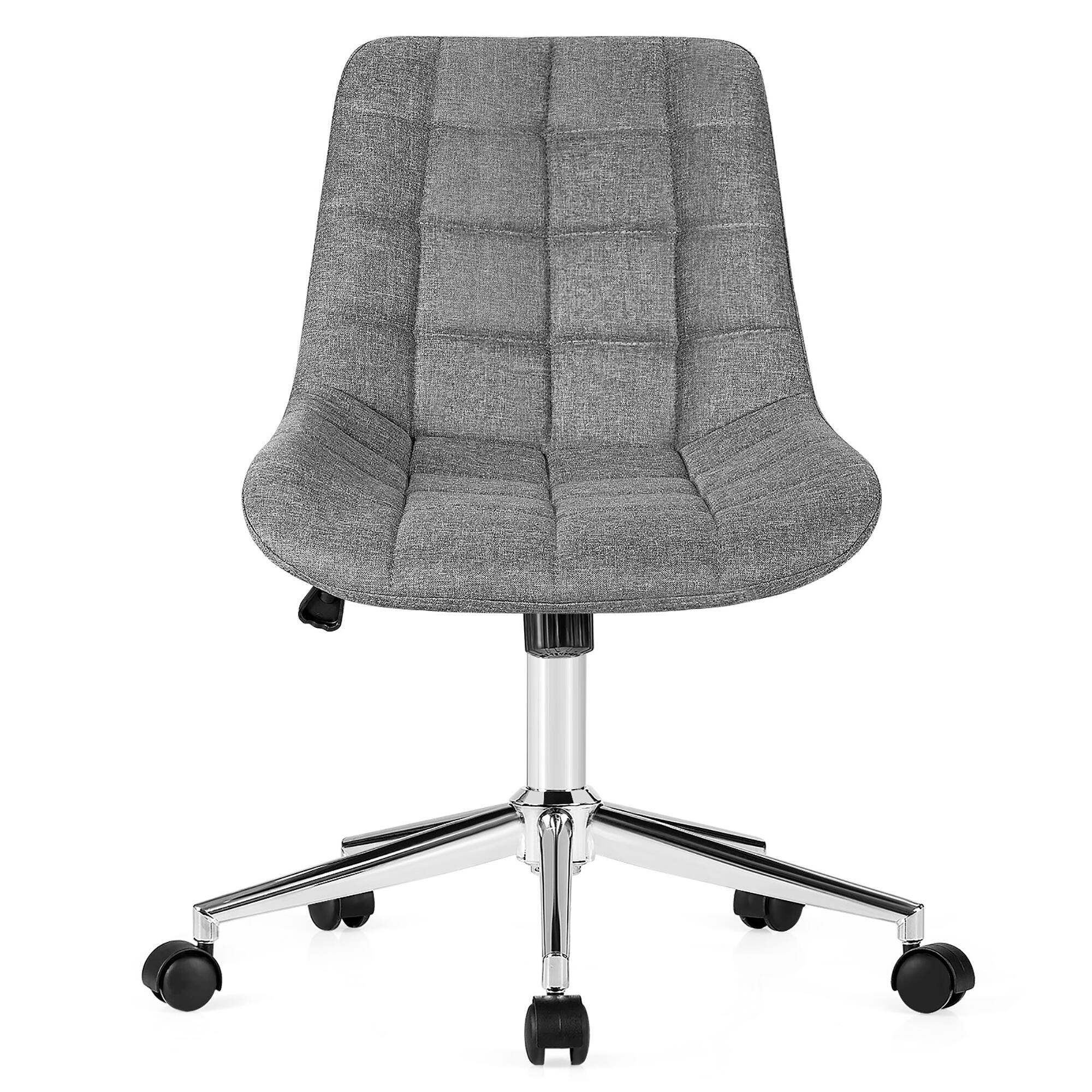 Alt View 9. Costway - Costway Mid Back Armless Office Chair Adjustable Swivel Fabric Task Desk Chair - Gray.