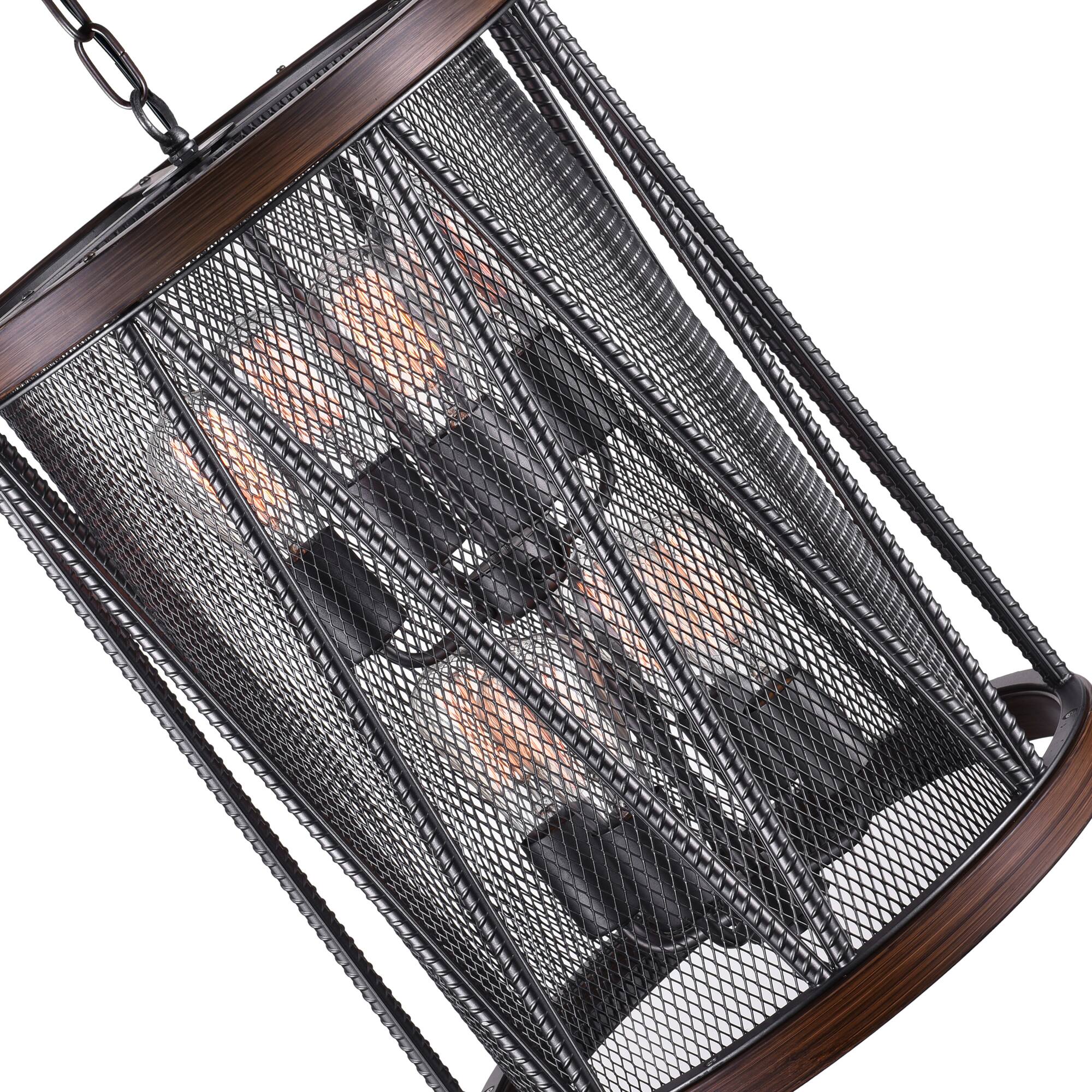 Back. CWI Lighting - Parsh 8 Light Drum Shade Chandelier With Pewter Finish - Pewter.