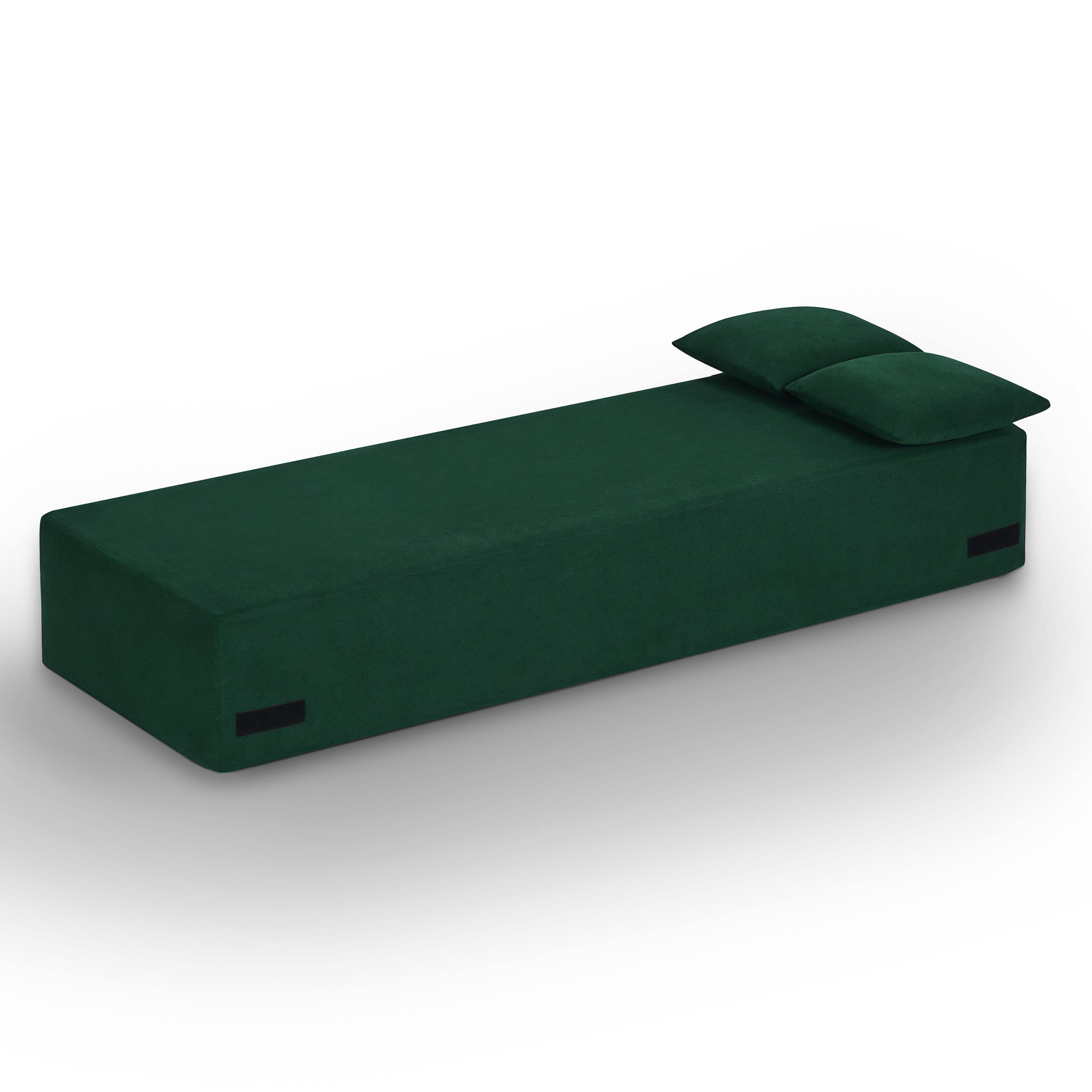 Alt View 1. Loheer - Loheer 3 Seater Boneless Couch Modern Frameless Sofa No Assembly Apartment Couch 83 Inch - Green.