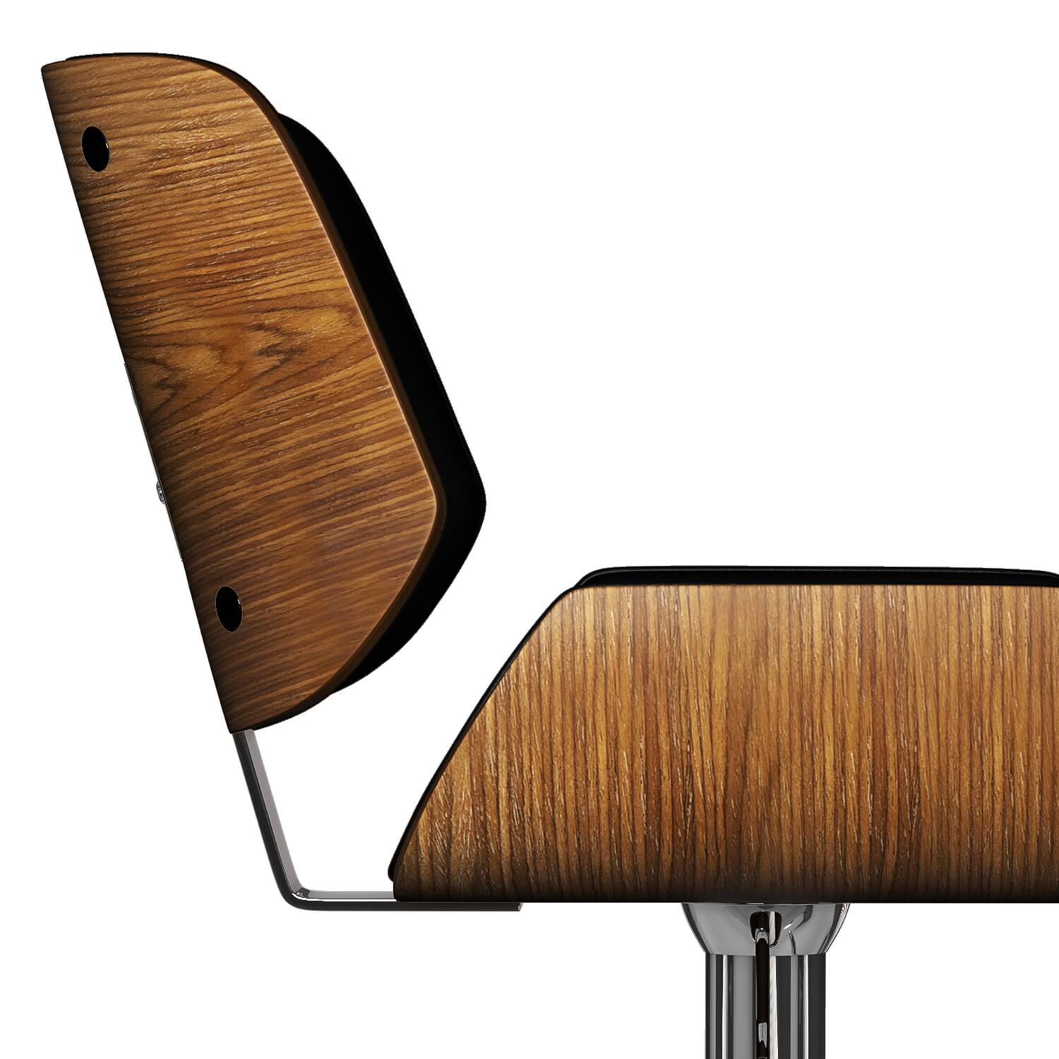 Alt View 6. Simpli Home - Dixie Mid Century Modern 16 inch Adjustable Swivel Bar Stool in Black Vegan Faux Leather - Black.