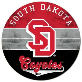Jardine - South Dakota Coyotes 20'' x 20'' Retro Logo Circle Sign - Red