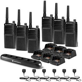 Motorola Solutions - 6 x Motorola RMU2040 On-Site 2-Way Radio (RMU2040) - 6 Pack With Mics Bundle - Black