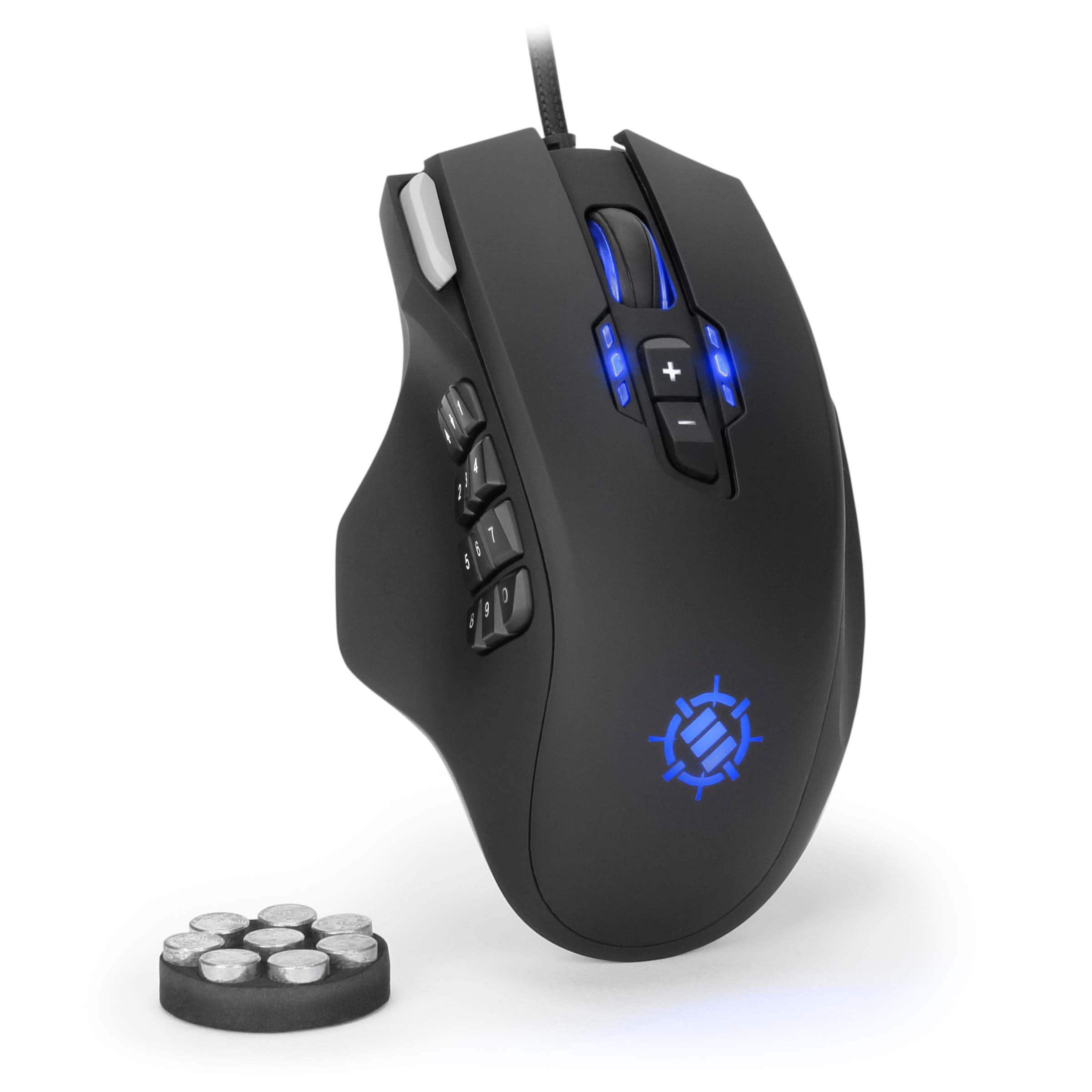 Cozy Serene - Mouse Black Theorem Mmo With Side Buttons Rgb Gaming Customizable Dpi Settings Profiles - Wireless - Default