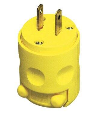 Front. Leviton - 000-115PV Residential Grade Straight Blade Non-Polarized Plug - Yellow.