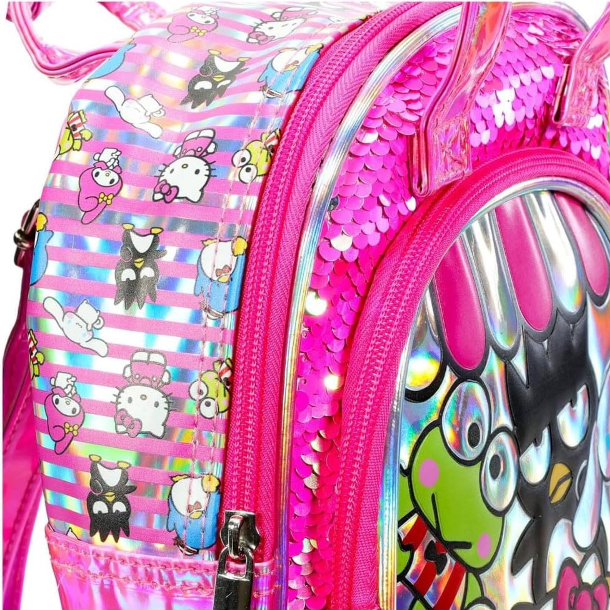 Alt View 1. Hello Kitty - Fast Forward Hello Kitty and Friends Backpack Officially Licensed Mini 9 Inch Deluxe Shoulder Bag Travel Tote - Pink.