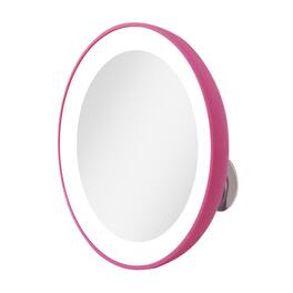 Zadro - LED Lighted Compact Mirror with 10X Magnification & Suction Cups - Pink