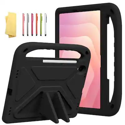 Front. Dteck - For Samsung Galaxy Tab S11 2025 11-inch Rugged Case Kids Friendly EVA Handle Grip Kickstand Shockproof Cover - Black.