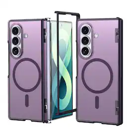 Dteck - Rugged Magnetic Case For Samsung Galaxy Z Fold8 Ultra Shockproof Matte Anti-Fingerprint Cover Hinge Protection - Purple