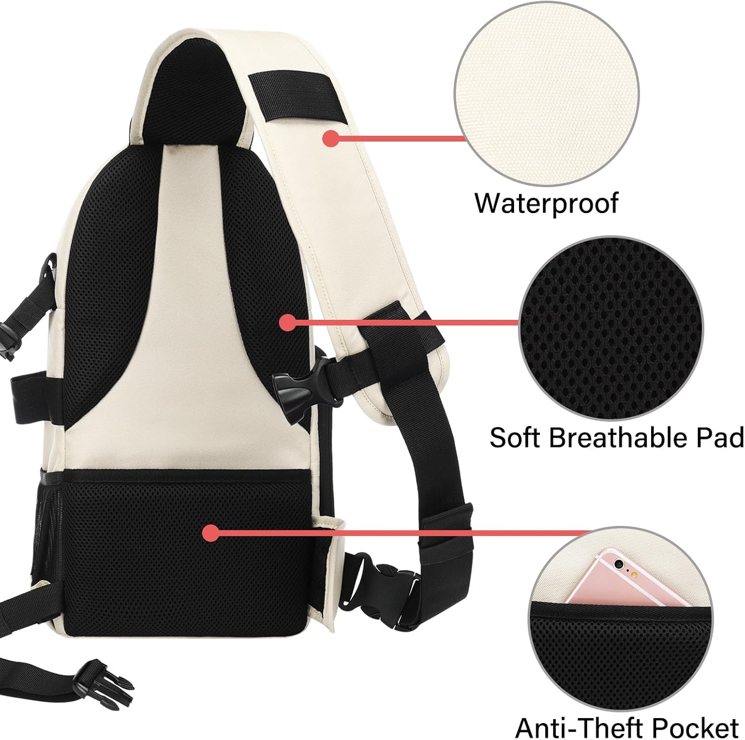Waterproof Soft Breathable Pad Anti-Theft Pocket