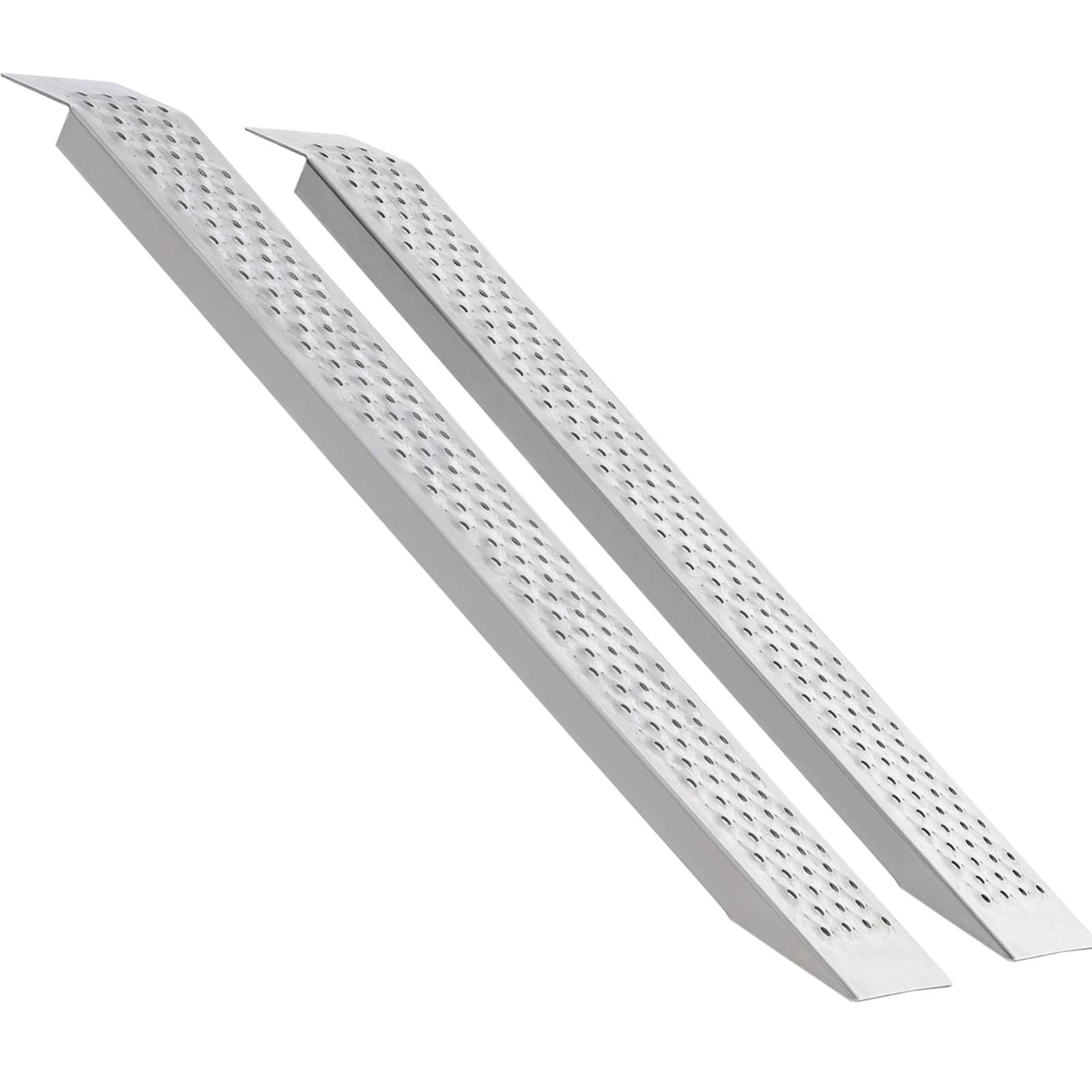 Glintex - 2 Pack 47.2"x8.5" Aluminum Loading Ramps, 880 lbs Capacity, Anti-Slip Short Shed Ramps for Lawn Mowers, ATVs,Motorcycles - Natural