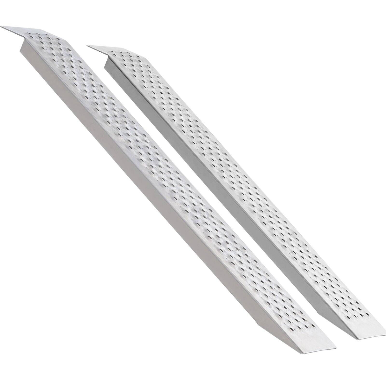 Front. Glintex - 2 Pack 47.2"x8.5" Aluminum Loading Ramps, 880 lbs Capacity, Anti-Slip Short Shed Ramps for Lawn Mowers, ATVs,Motorcycles - Natural.