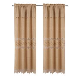 RT Designers Collection - RT Designer Collection Alice Macrame Luxurious Decorative Rod Pocket Curtain Panel 54" x 84" - Gold