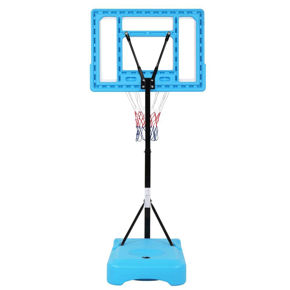 Alt View 1. Winado - PVC Transparent Board Basket Frame Adjustable 115-135cm Poolside Basketball Hoop Blue - Blue.