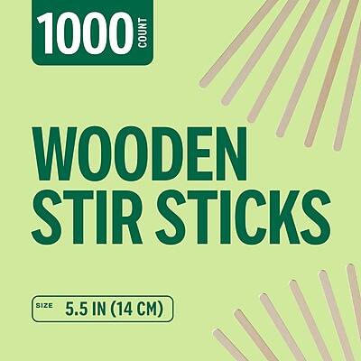 1000 COUNT WOODEN STIR STICKS  
SIZE 5.5 IN (14 CM)