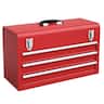 Costway - Portable Tool Chest Box Storage Cabinet Garage Mechanic Organizer 3 Drawers - Red