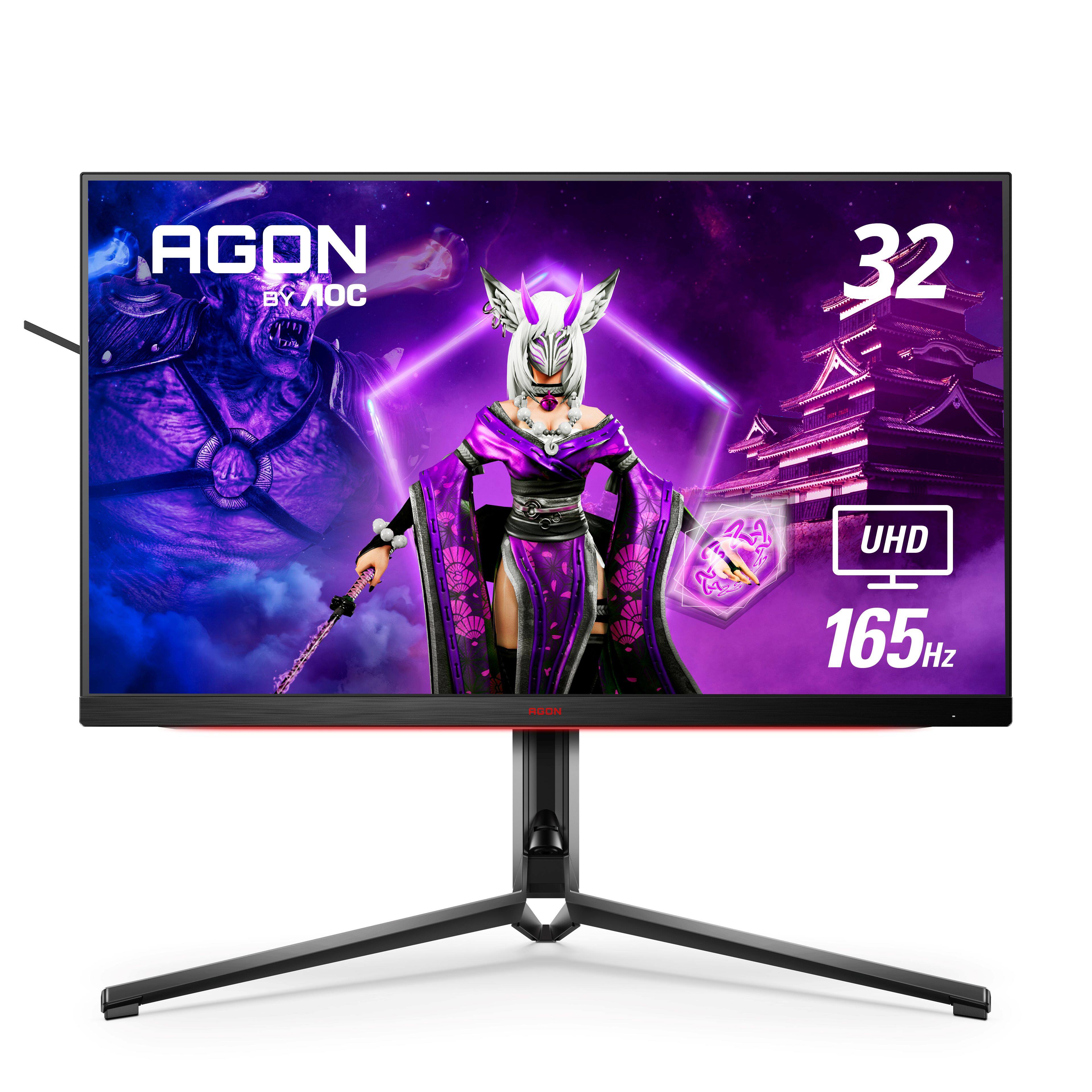 Front. AOC - AG324UX 31.5" LCD 4K UHD Gaming Monitor - Black/Red.