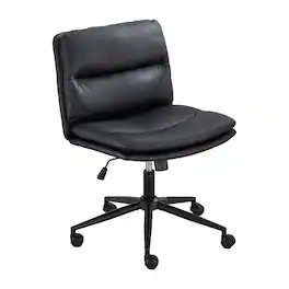 Spaco - Adjustable Swivel Criss-Cross Chair, Wide Seat, Office Chair, Vanity Chair, for Home Office - Black