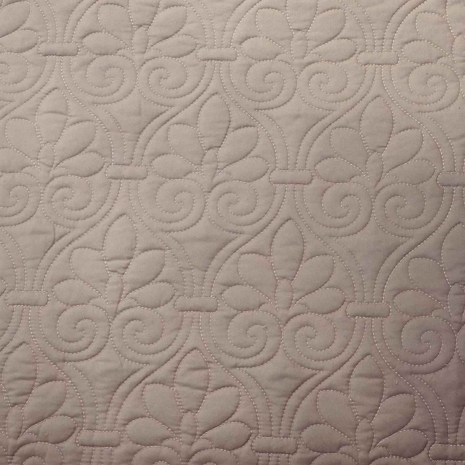 Left. Hivvago - 6-Piece Country Cottage Quilted Khaki Reversible Day Bed Cover Set - Khaki.