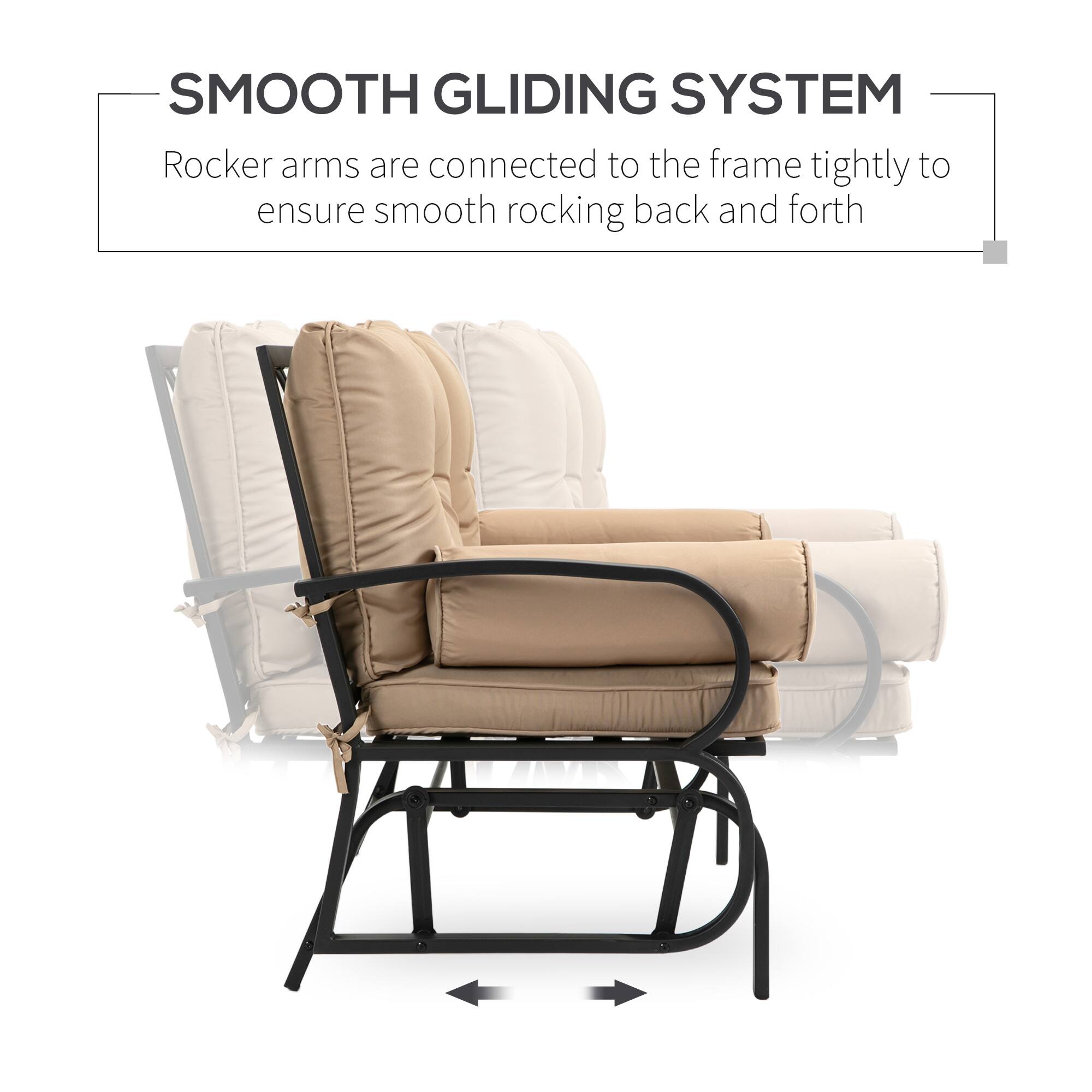 SMOOTH GLIDING SYSTEM
Rocker arms are connected to the frame tightly to ensure smooth rocking back and forth