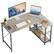 Front. Bestier - Bestier 47inch Small L Shaped Desk with Storage Shelves Corner Gaming Computer Desk - light grey.