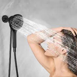 Meqiodas - High Pressure Shower Heads 6 Spray Mode, Magnetic Shower Head, Handheld Shower with 60 inch Stainless Steel Hose - Black