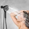 Meqiodas - High Pressure Shower Heads 6 Spray Mode, Magnetic Shower Head, Handheld Shower with 60 inch Stainless Steel Hose - Black