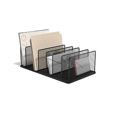 Alt View 2. TRU RED - TRU RED™ 7-Compartment Wire Mesh File Organizer, Matte Black (TR57552) - Matte Black.