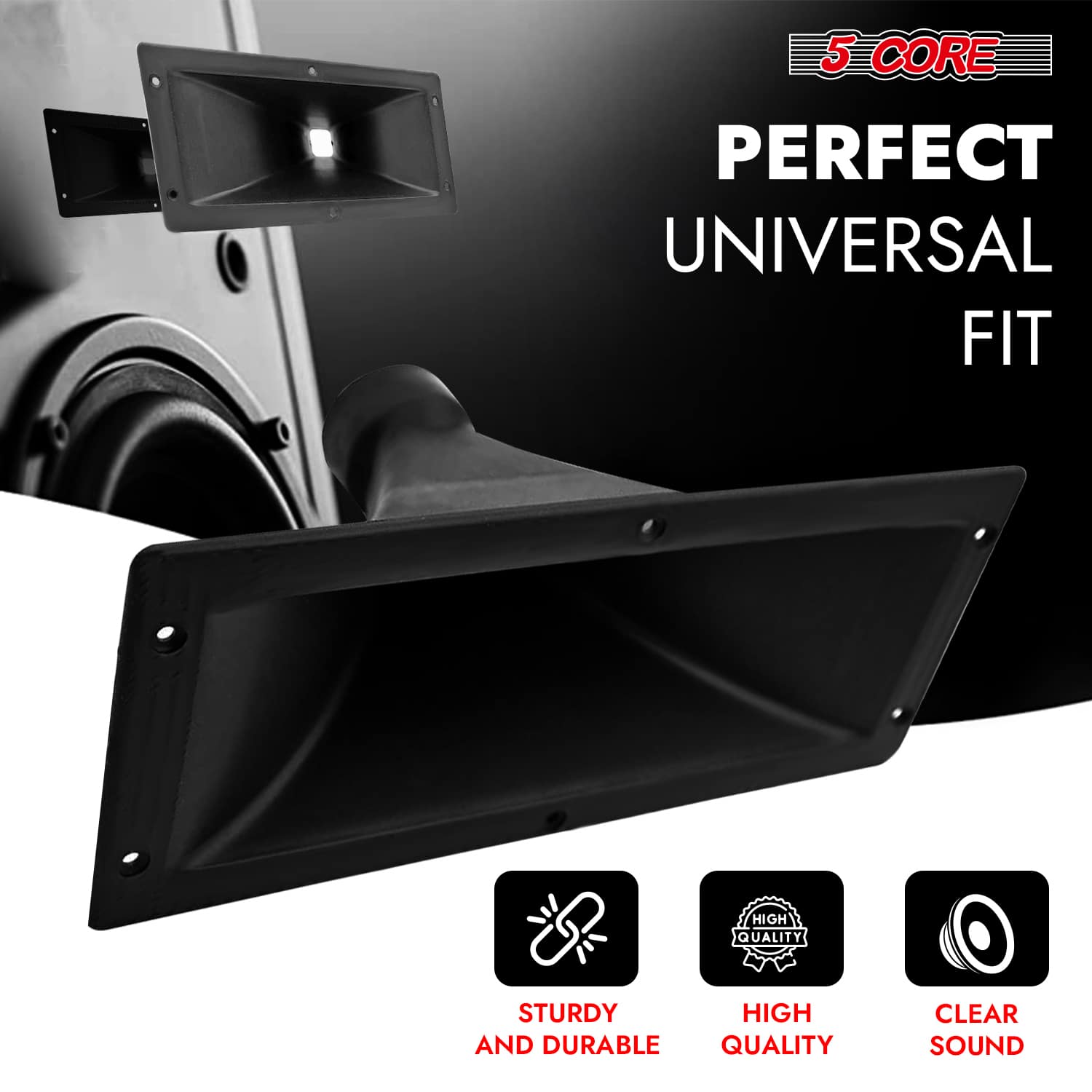 5 CORE 5Core Screw On Compression Driver Horn Tweeter Throat 3X7