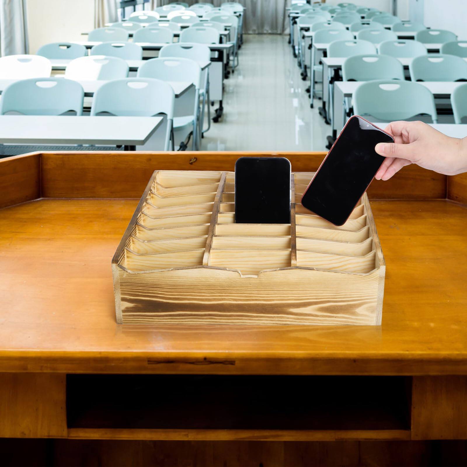 Alt View 5. PO3TICJUNKI3 - 24 Grid Cell Phones Storage Box Desktop Mobile Phone Holder Multi Classroom Organizer For School Office - Default.