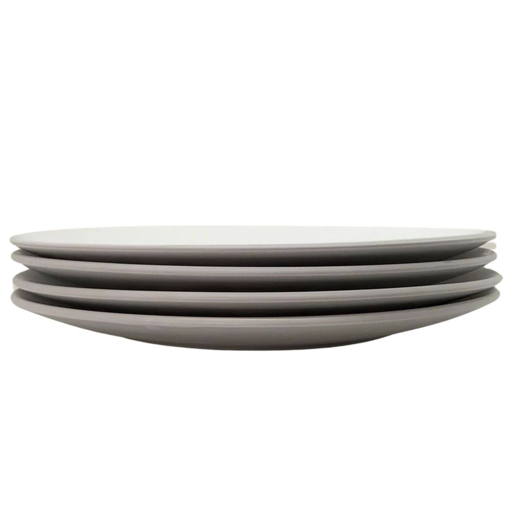 Front. Zulay Kitchen - Zulay Kitchen Contour Dinner Plate - Set of 4 - White.