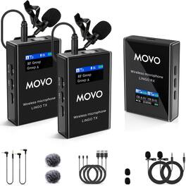 MOVO - Lingo-Duo Wireless Lavalier Mic System for DSLR Cameras and Smartphones